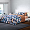 4 Piece Set - SERENITY NIGHT 100% Mulberry Silk Quilt with 100% Cotton Cover (225x220cm) 2 Pillow Cases (50x70+5cm) and Cushion Cover (40x40cm) in Navy (Size King - 1000GM)