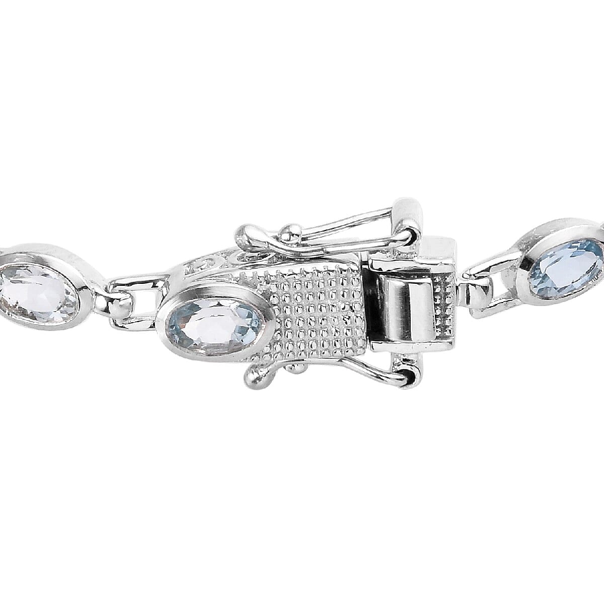 3.6 Ct. Santa Teresa Aquamarine Bracelet in Platinum Plated Sterling Silver