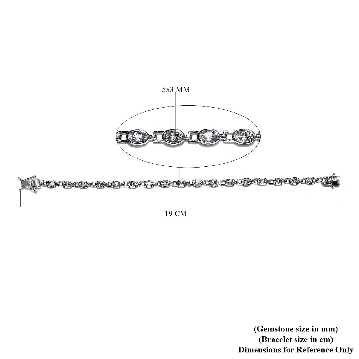 3.6 Ct. Santa Teresa Aquamarine Bracelet in Platinum Plated Sterling Silver