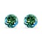 Belgian Teal Fluorite  Solitaire Stud Push Post Earrings in Rhodium Overlay Sterling Silver 5.072 Ct.