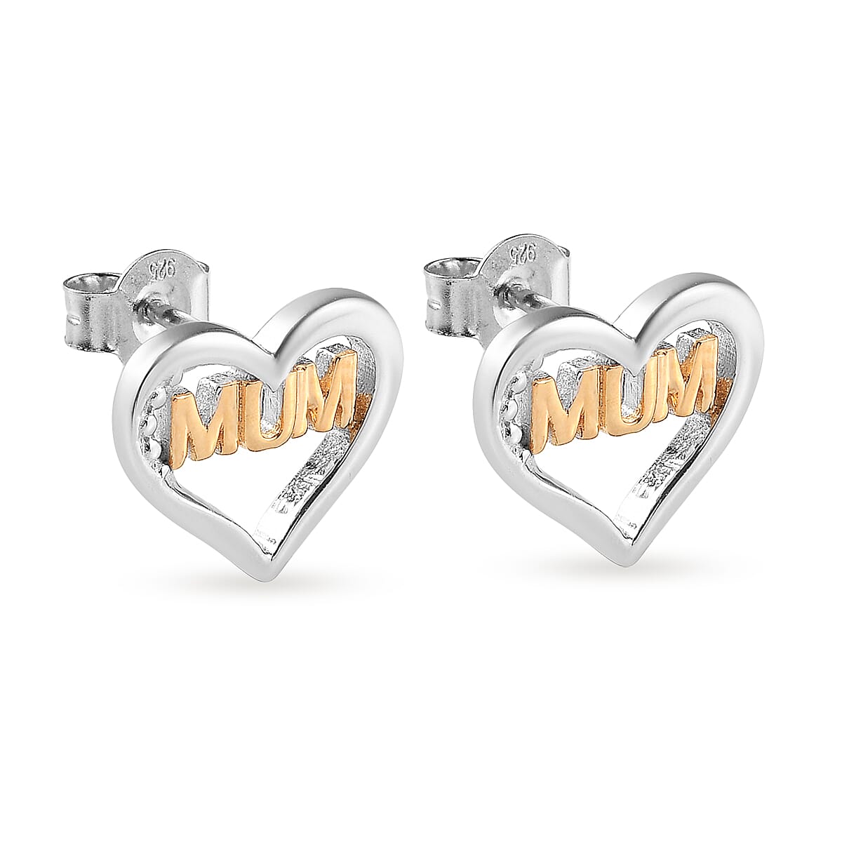 Sterling Silver Stud Earrings (with Push Back)