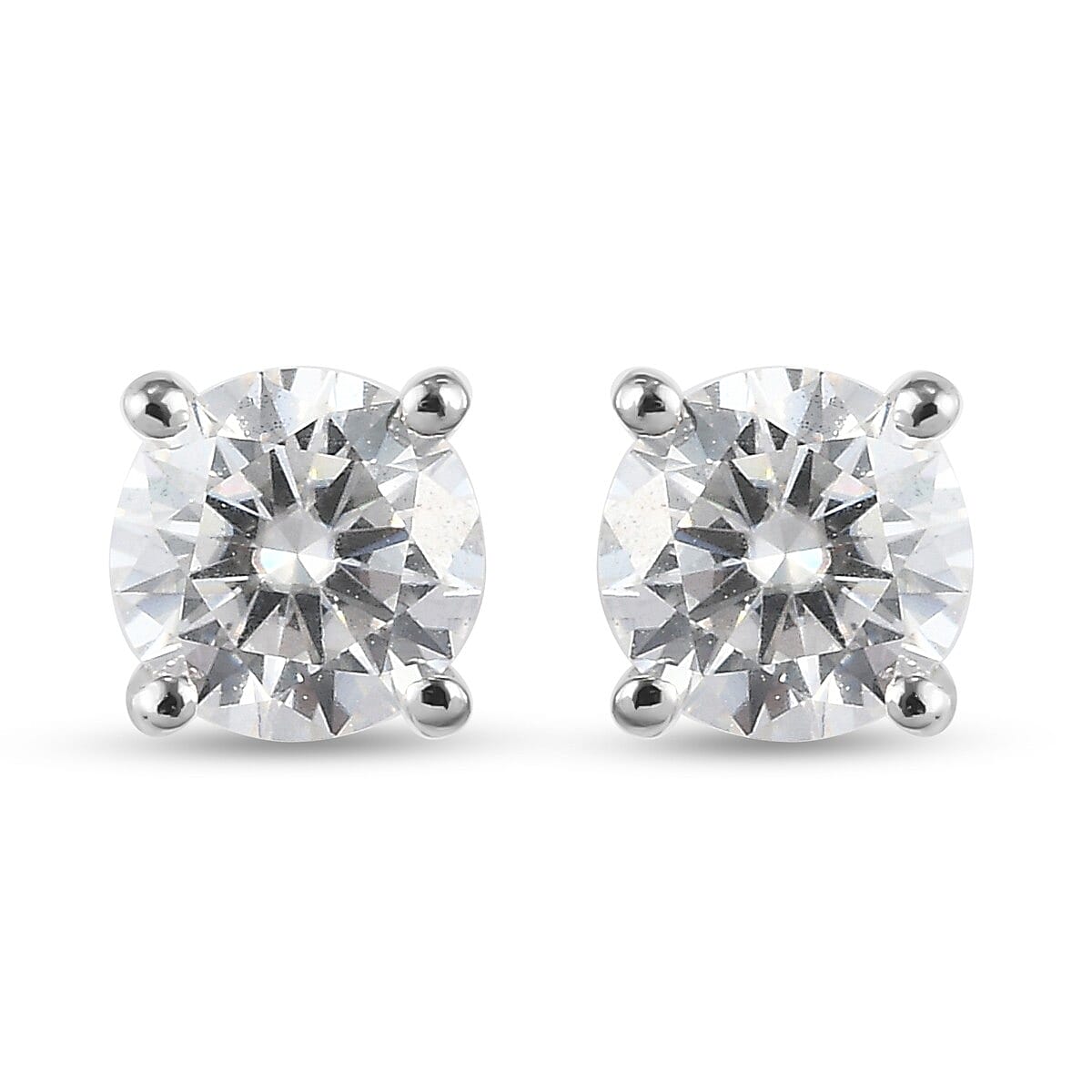 RHAPSODY Moissanite Solitaire Stud Earrings in 950 Platinum
