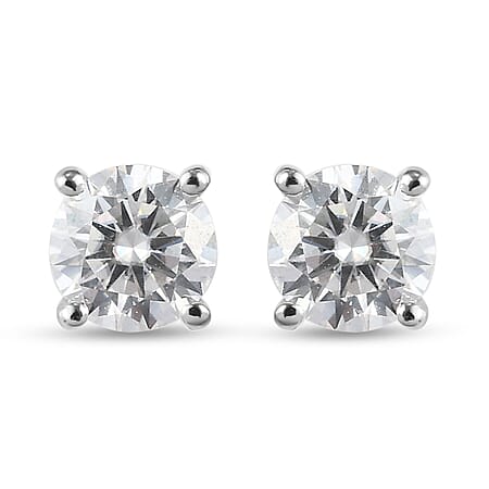 RHAPSODY 0.820ct Moissanite Solitaire Stud Earrings in 950 Platinum