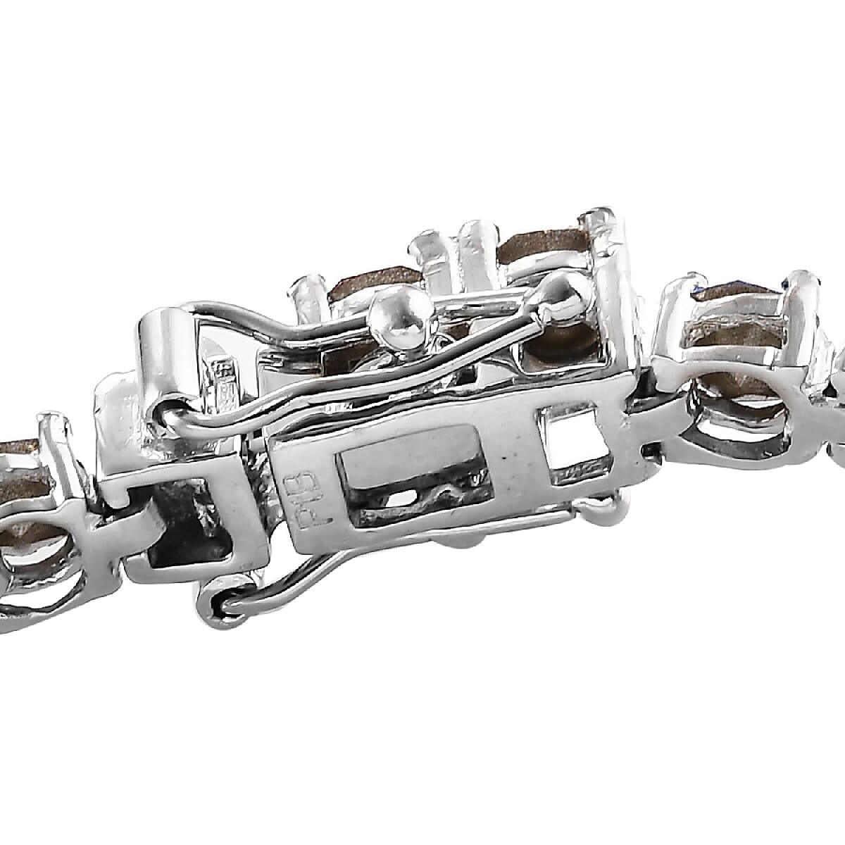 Lustro Stella Rainbow Colour Crystal Bracelet (Size 7) in Silver Tone