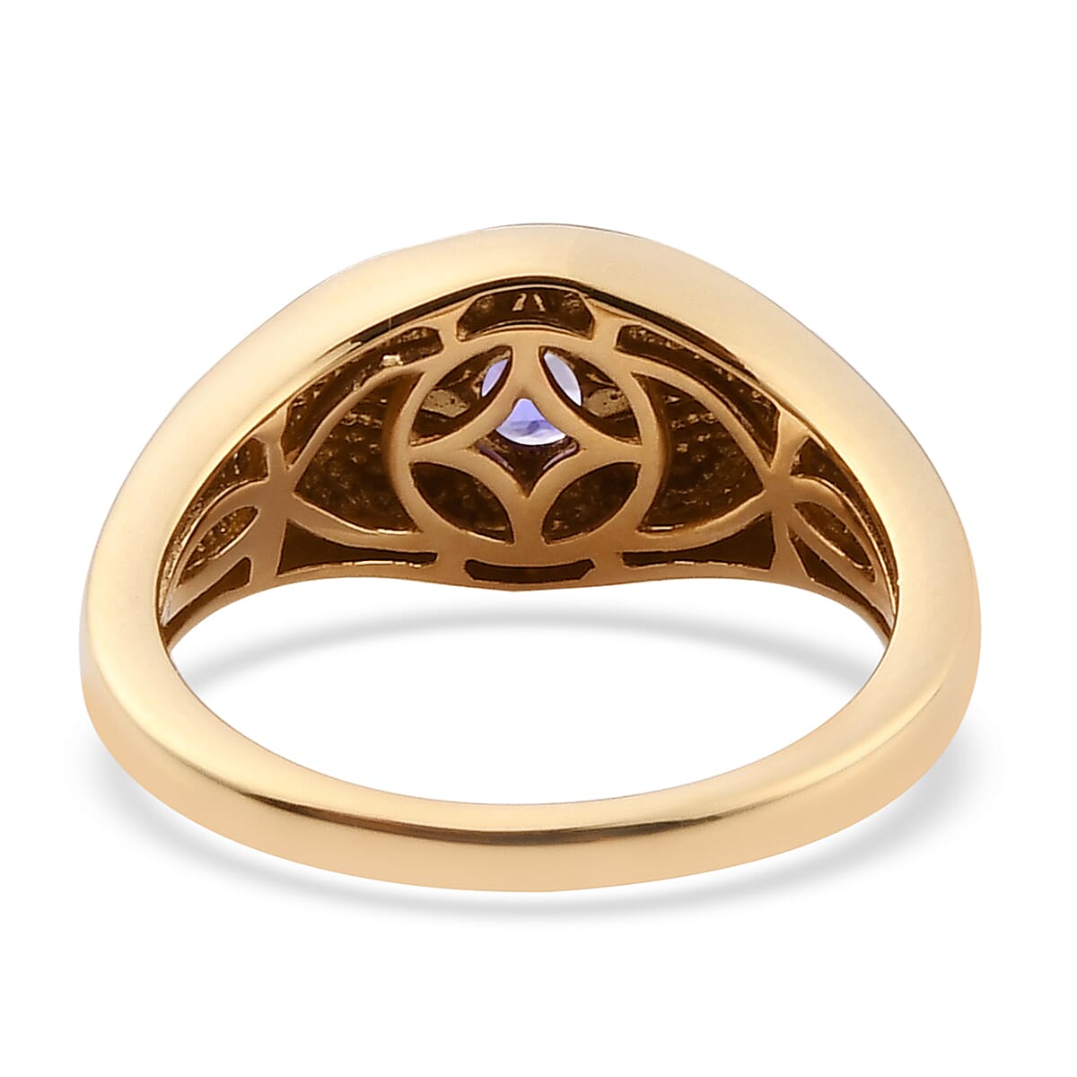 Tanzanite Star Signet Ring in 14K Gold Overlay Sterling Silver