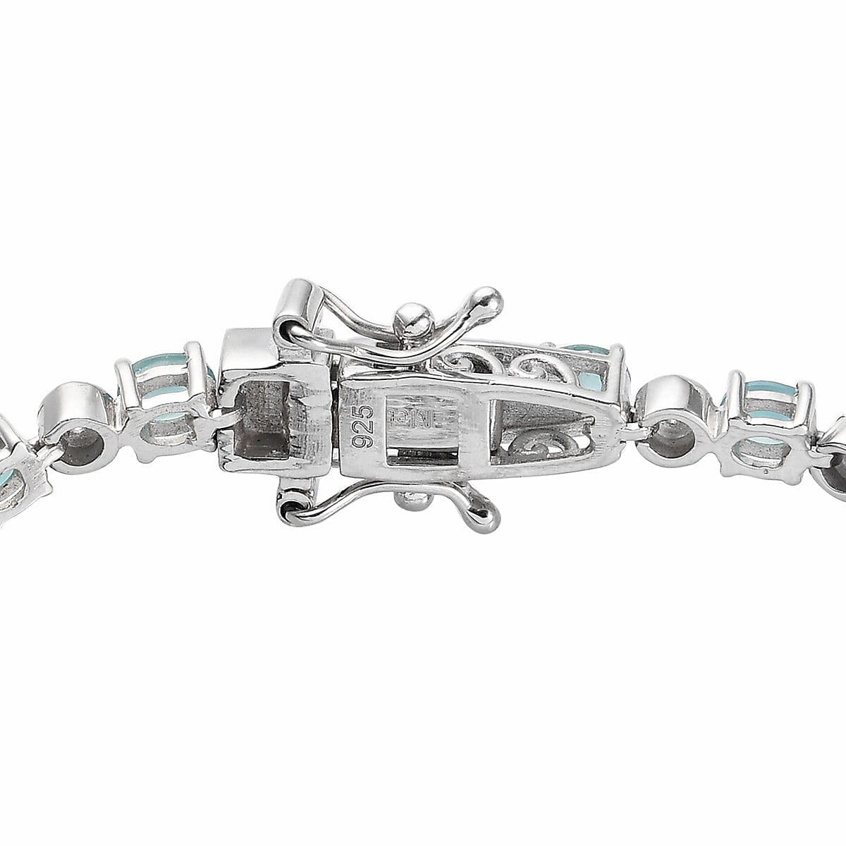 Grandidierite and Natural Cambodian Zircon Bracelet (Size 7.5) in Platinum Overlay Sterling Silver 4.59 Ct, Silver wt. 9.30 Gms