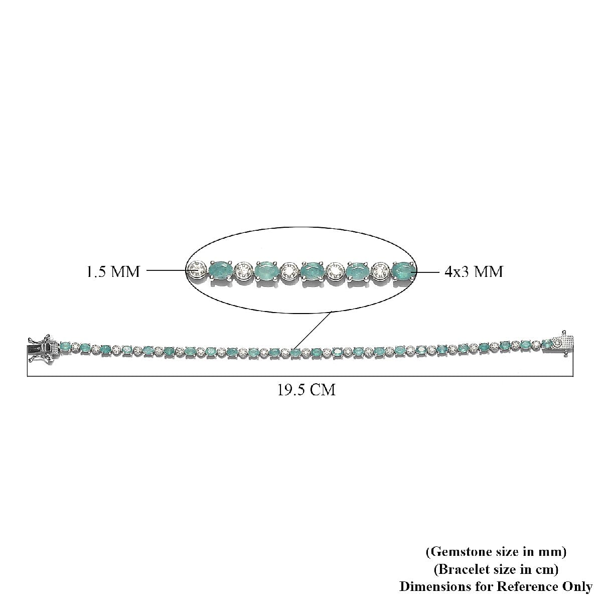 Grandidierite and Natural Cambodian Zircon Bracelet (Size 7.5) in Platinum Overlay Sterling Silver 4.59 Ct, Silver wt. 9.30 Gms