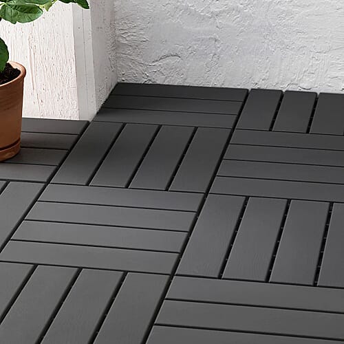 Set of 11 - Decking Tiles in Black Colour (Size 29.5x29.5x1.5 Cm)
