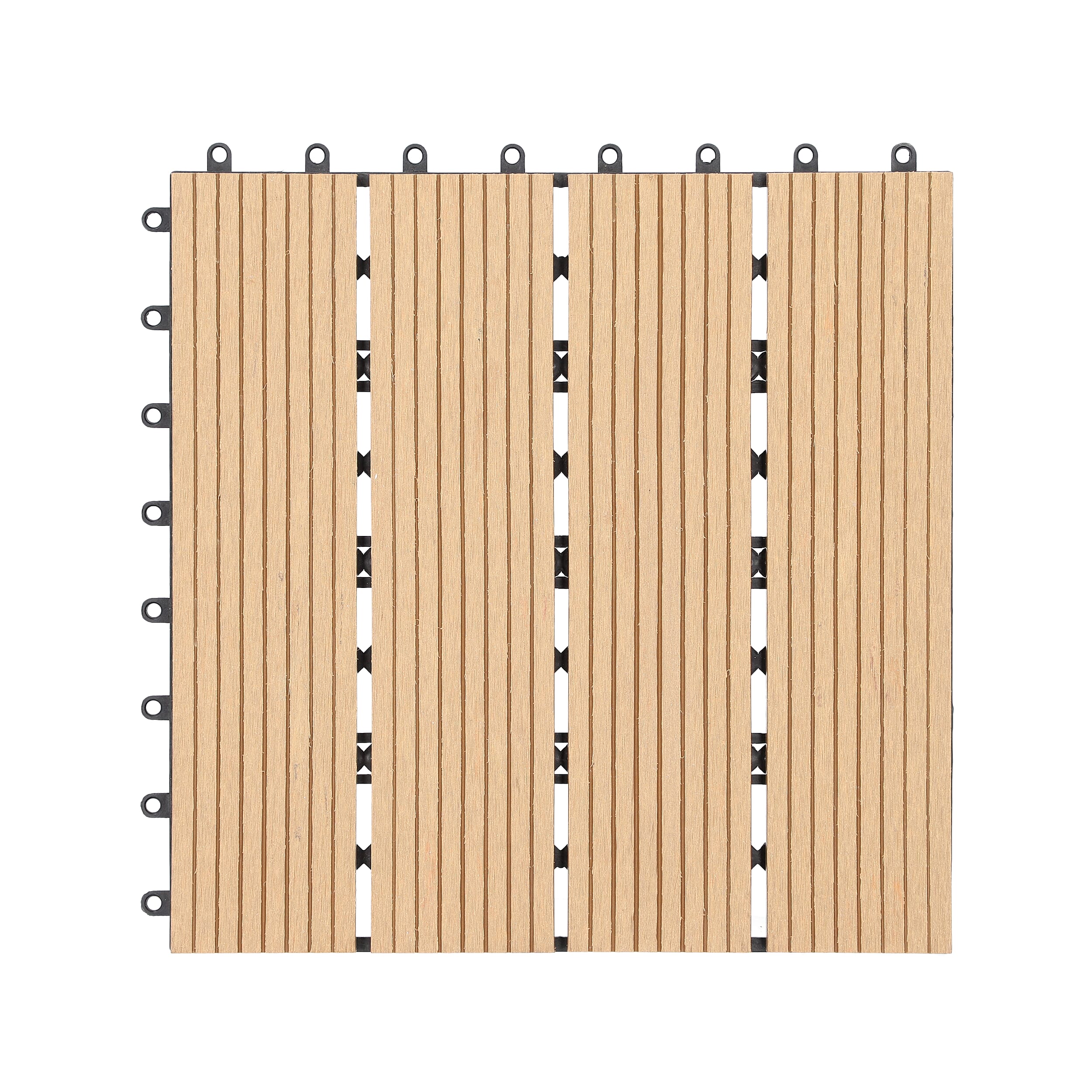 Set of 11 - Decking Tiles in Light Brown Colour (Size 29.5x29.5x1.5 Cm)