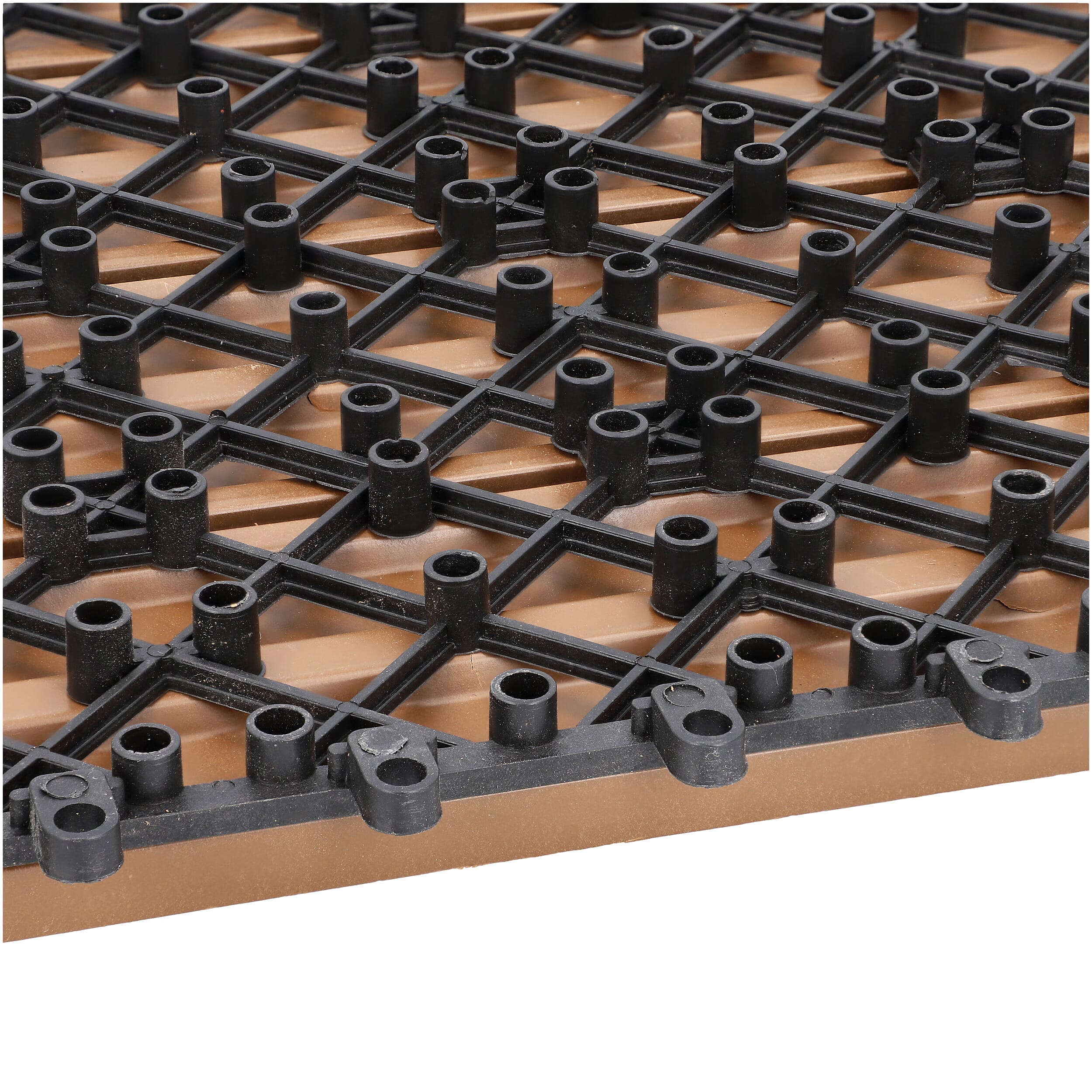 Set of 11 - Decking Tiles in Light Brown Colour (Size 29.5x29.5x1.5 Cm)