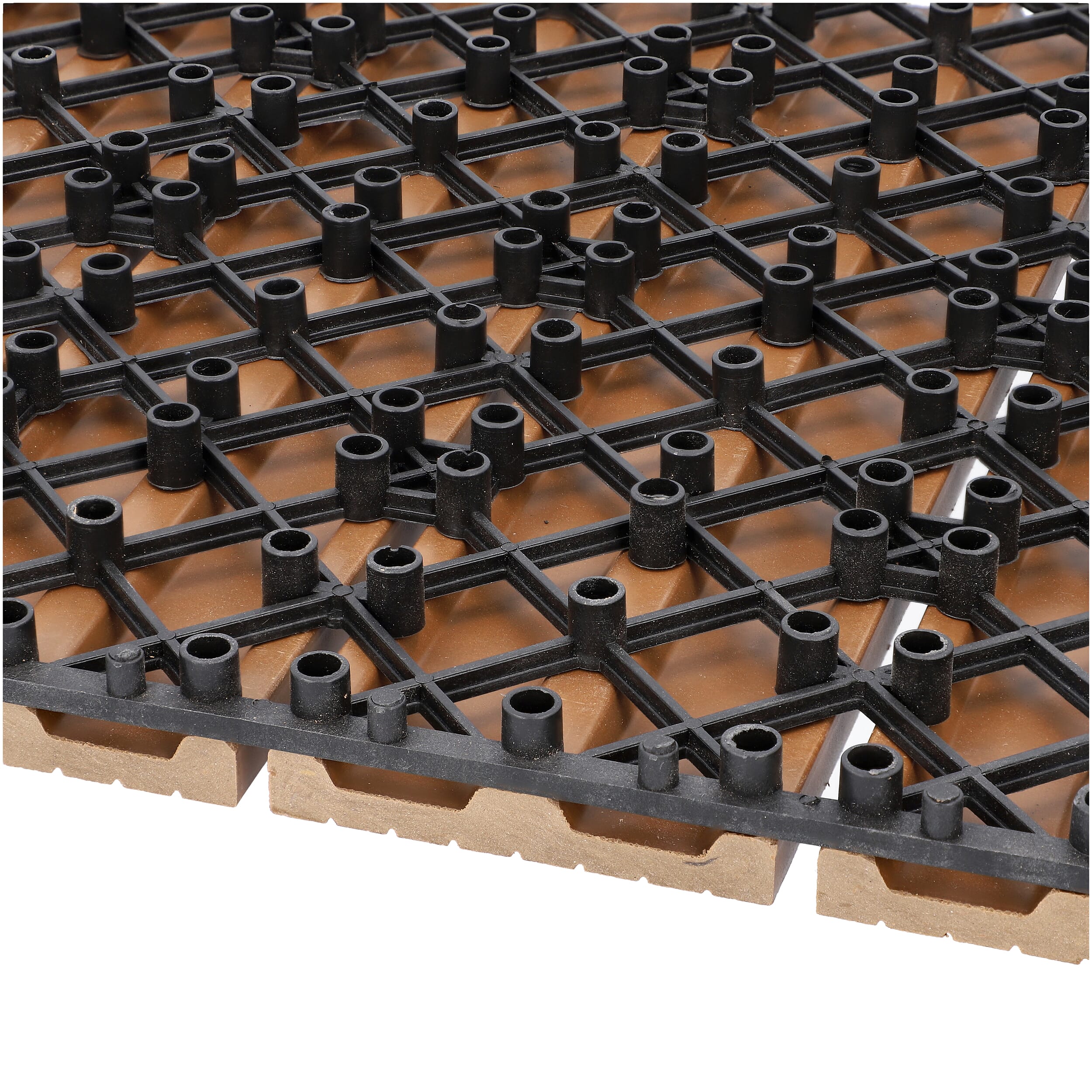 Set of 11 - Decking Tiles in Light Brown Colour (Size 29.5x29.5x1.5 Cm)