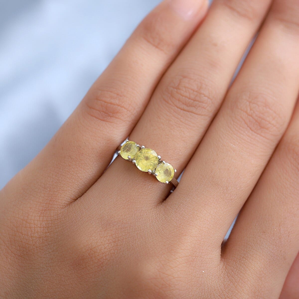 TJC Launch- Rayong Yellow Sapphire Ring in Platinum Overlay Sterling Silver 2.40 Ct.