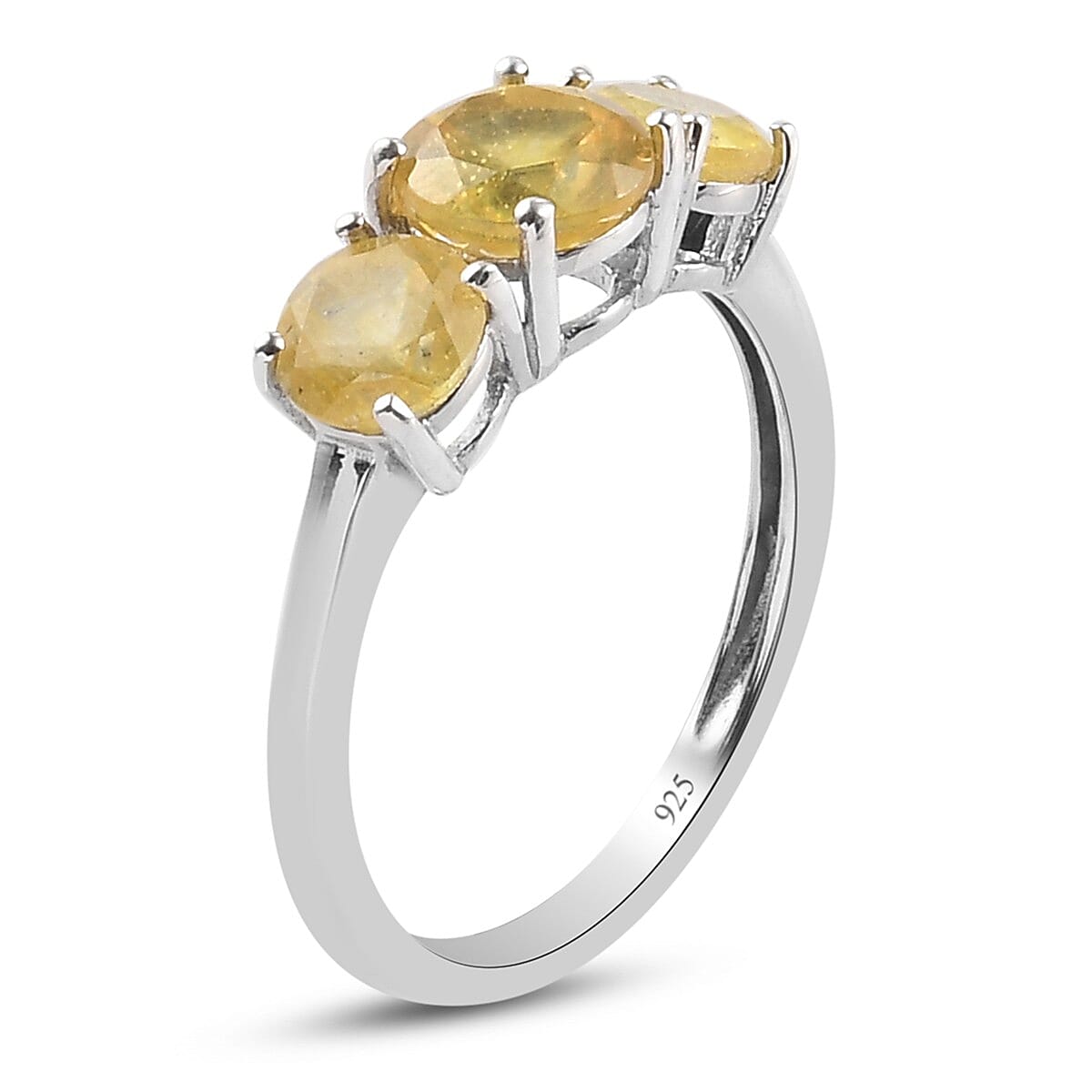TJC Launch- Rayong Yellow Sapphire Ring in Platinum Overlay Sterling Silver 2.40 Ct.