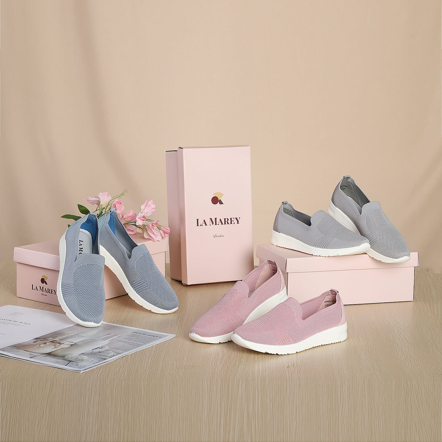 LA MAREY Flexible and Comfortable Women Shoes in Grey (Size 3)