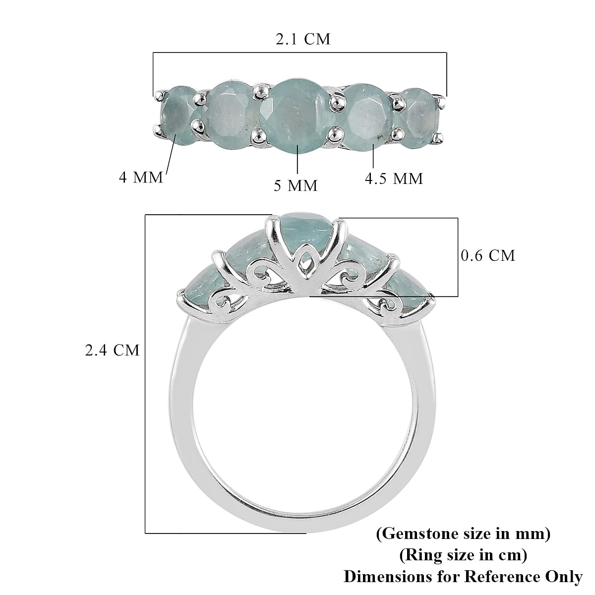 Grandidierite Ring in Platinum Overlay Sterling Silver 1.33 Ct.