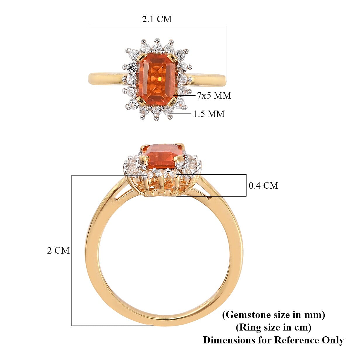 Extremely Rare  Jalisco Fire Opal and Natural Cambodian Zircon Ring in 14K Gold Overlay Sterling Silver 1.05 Ct.