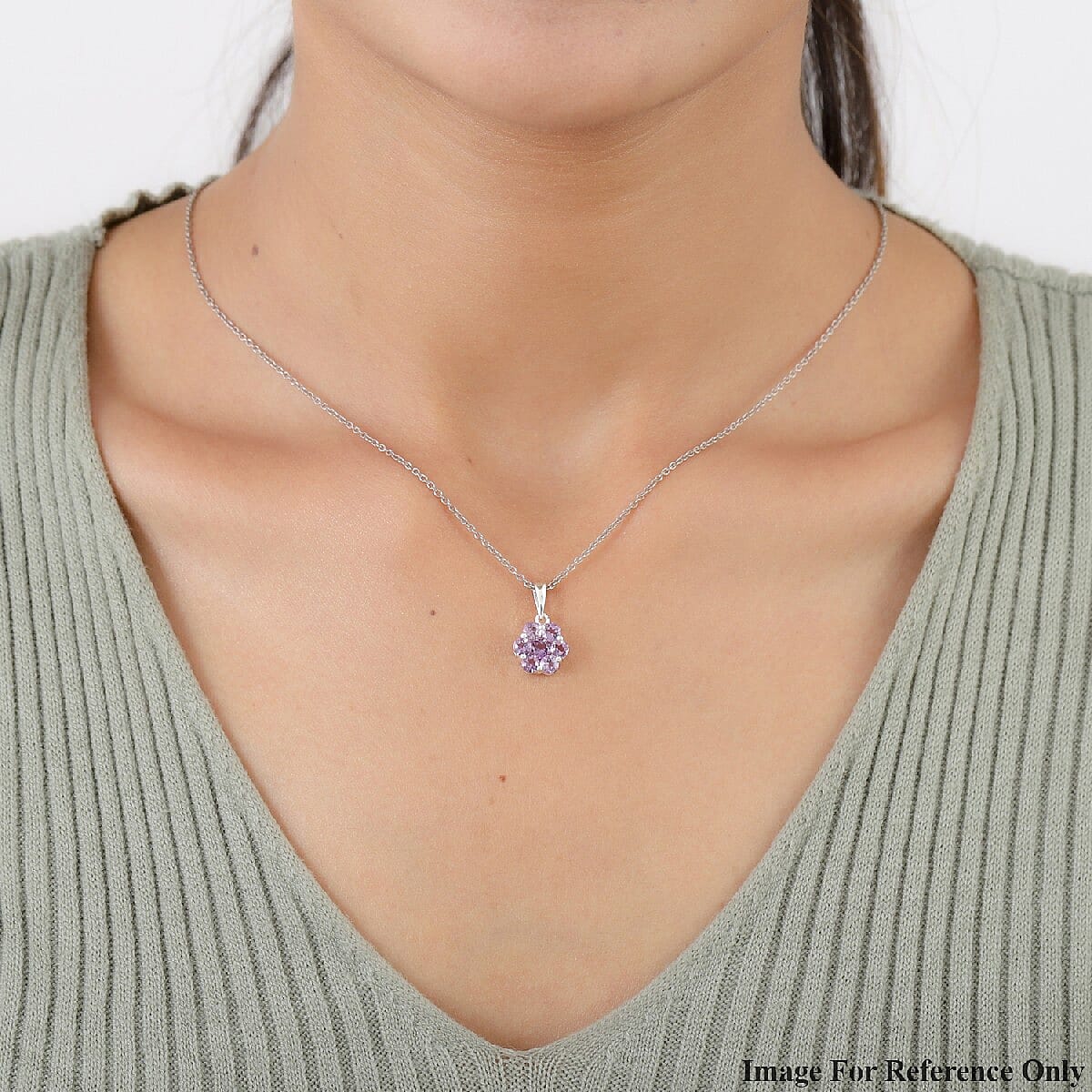 Bolivian Amethyst Floral Pendant in Sterling Silver 1.30 Ct.