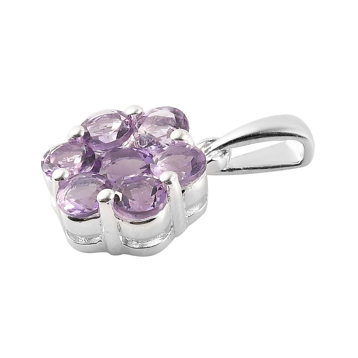 Bolivian Amethyst Floral Pendant in Sterling Silver 1.30 Ct.