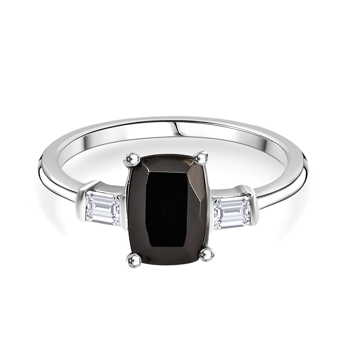 Elite Shungite & Natural Cambodian Zircon Ring in Sterling Silver 0.77 Ct.