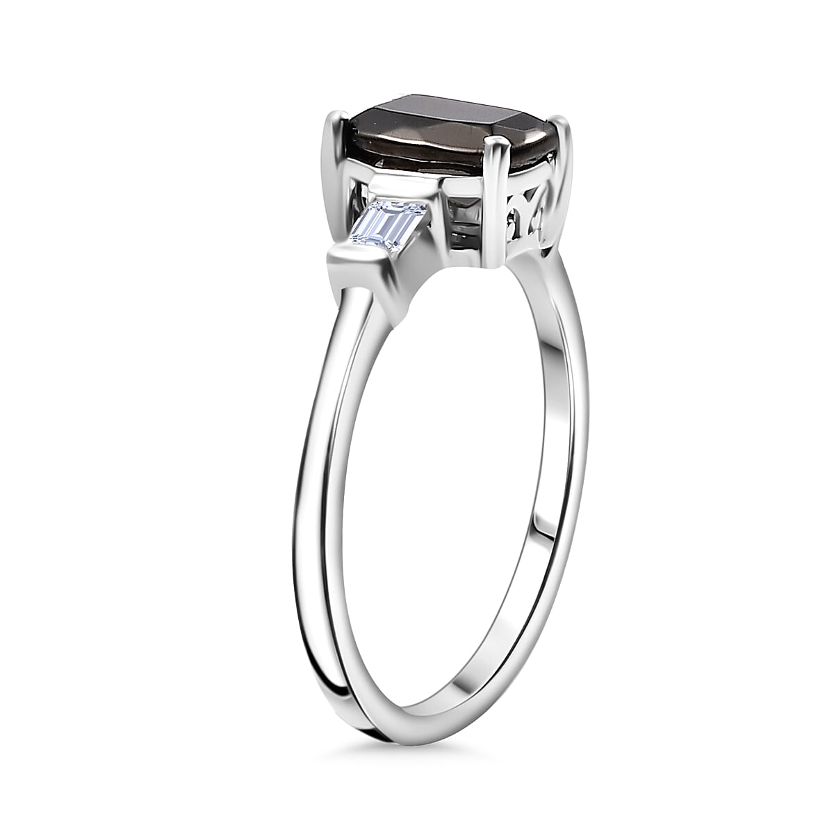 Elite Shungite & Natural Cambodian Zircon Ring in Sterling Silver 0.77 Ct.