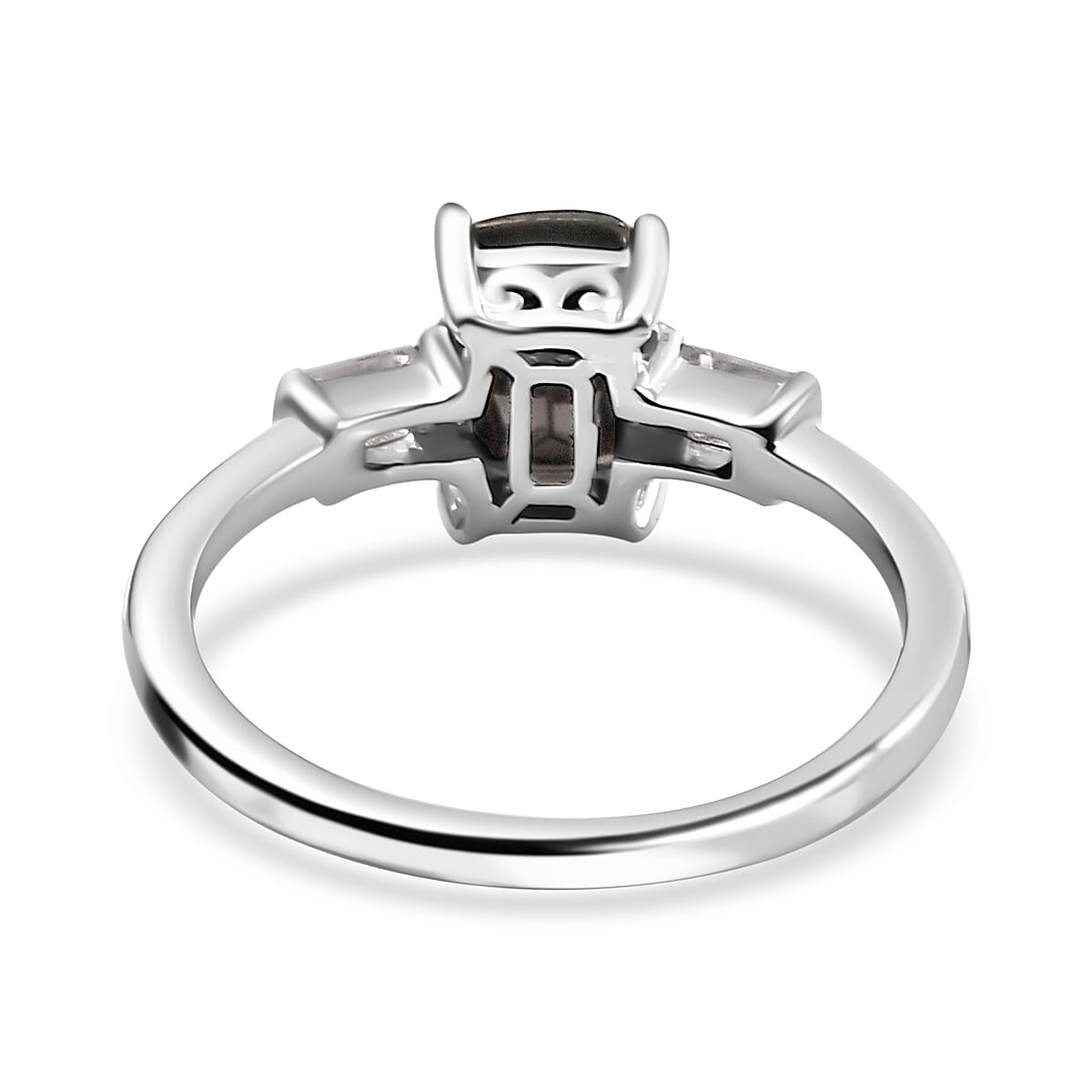 Elite Shungite & Natural Cambodian Zircon Ring in Sterling Silver 0.77 Ct.