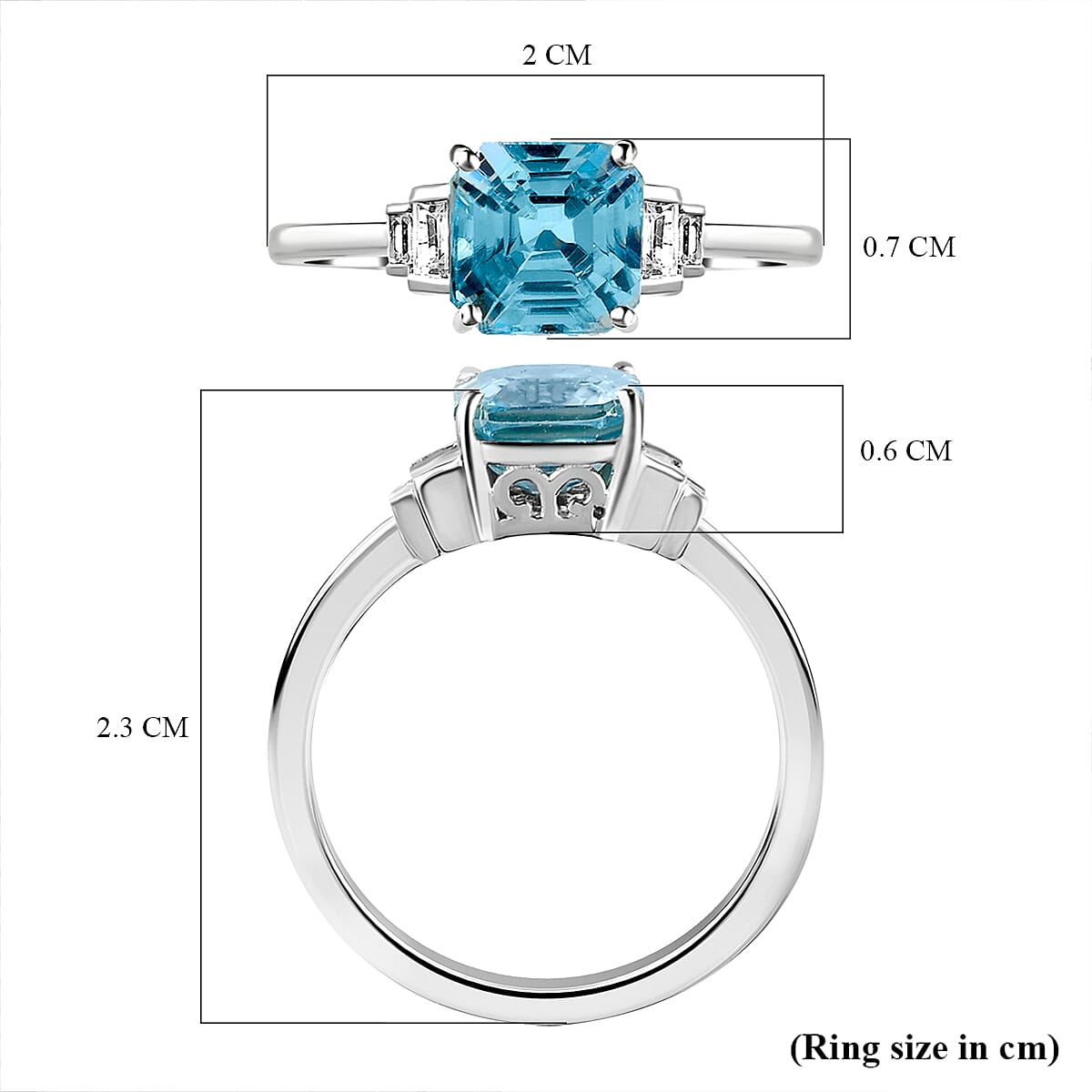 9K White Gold Ratanakiri Blue Zircon and Natural Zircon 3.00 Ct.