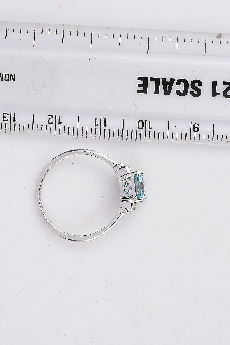 9K White Gold Ratanakiri Blue Zircon and Natural Zircon 3.00 Ct.