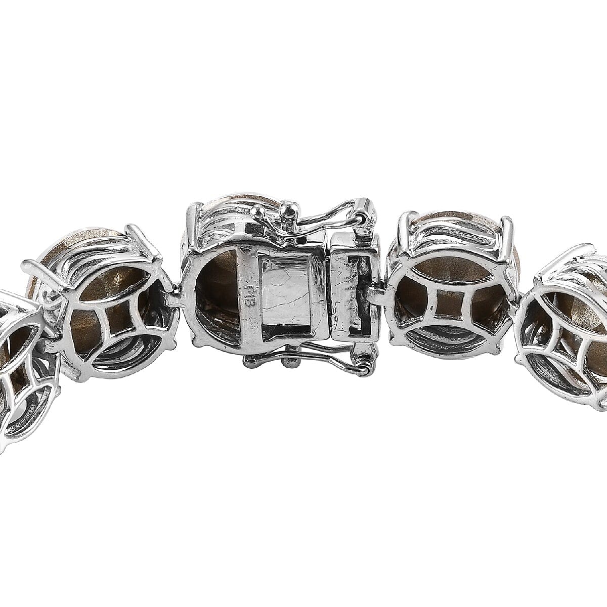 Lustro Stella White Crystal Bracelet (Size 7.5) in Platinum Tone