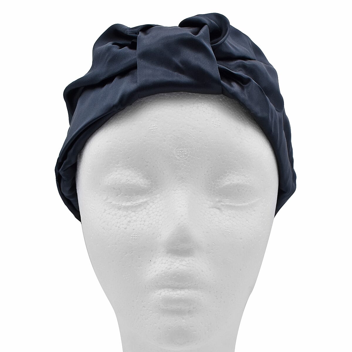 Mulberry Silk Turban / Bonnet in Black (Size 18x24cm)