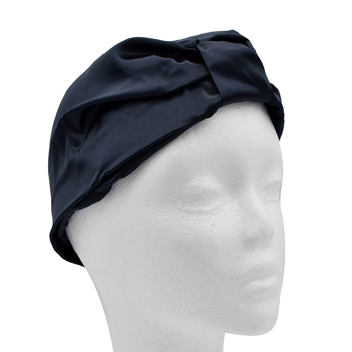  Mulberry Silk Turban / Bonnet in Black (Size 18x24cm)