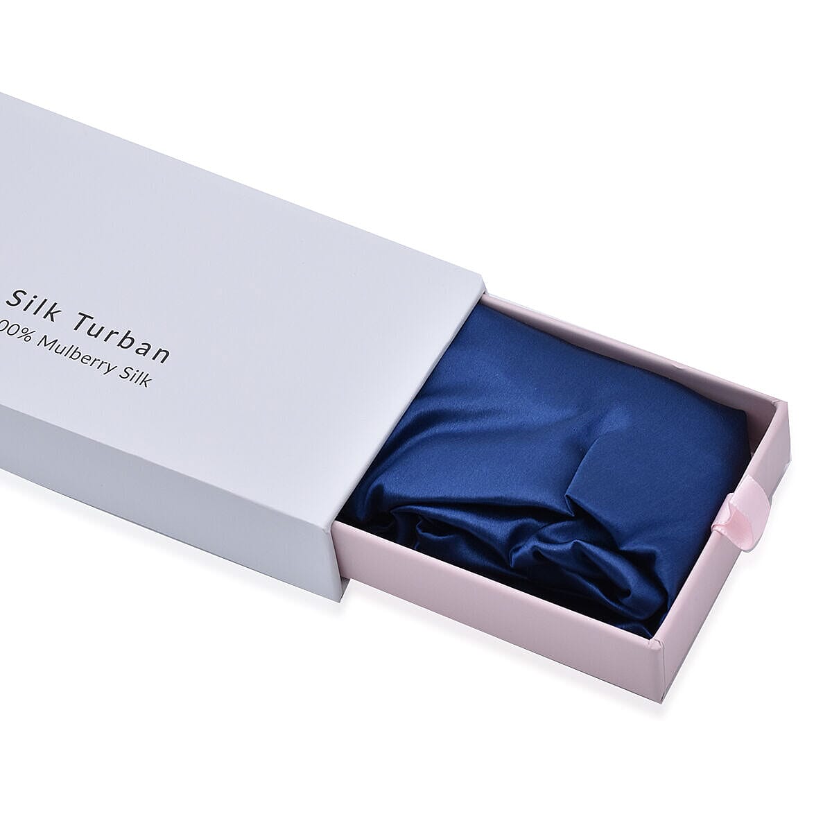 100% Mulberry Silk Turban - Bonnet in Navy (Size 24x18 cm)