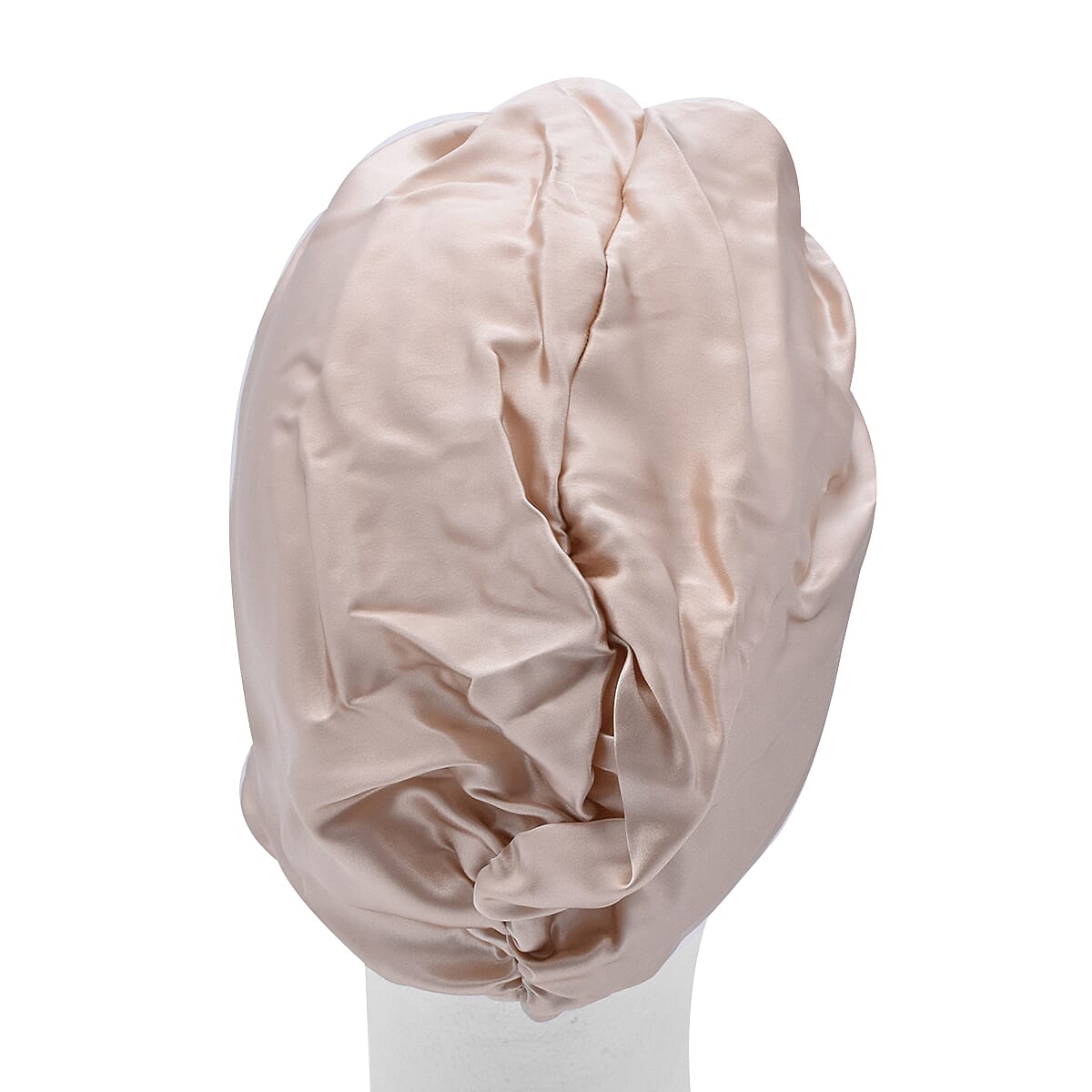 100% Mulberry Silk Turban - Bonnet in Champagne (Size 18x24cm)