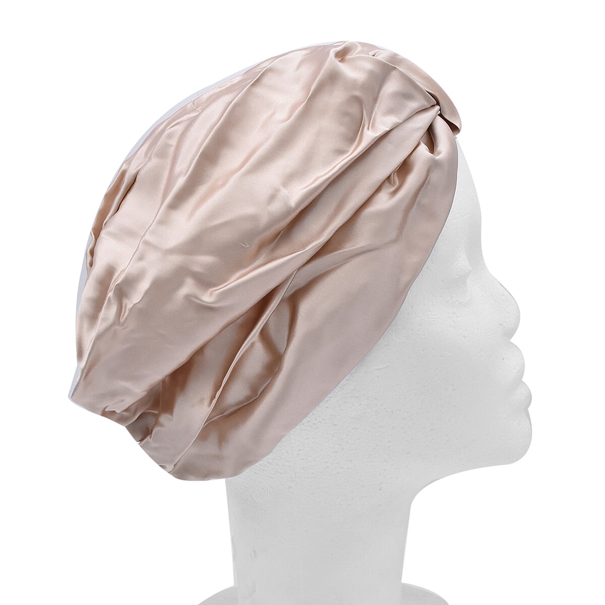 100% Mulberry Silk Turban - Bonnet in Champagne (Size 18x24cm)