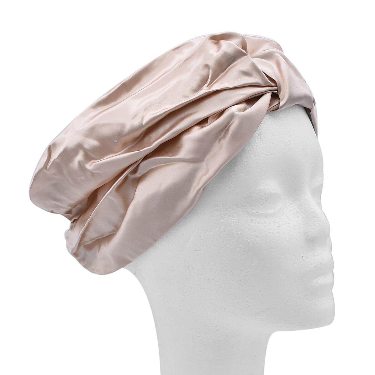 100% Mulberry Silk Turban - Bonnet in Champagne (Size 18x24cm)