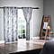Serenity night brand set of 2 flower pattern blackout curtain Perfect for blocking out sunlight and harmful UV rays from entering your premises Each curtain features 8 metal rings on top 