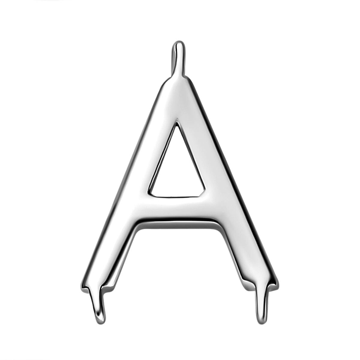 Platinum Overlay Sterling Silver Initial A Charm