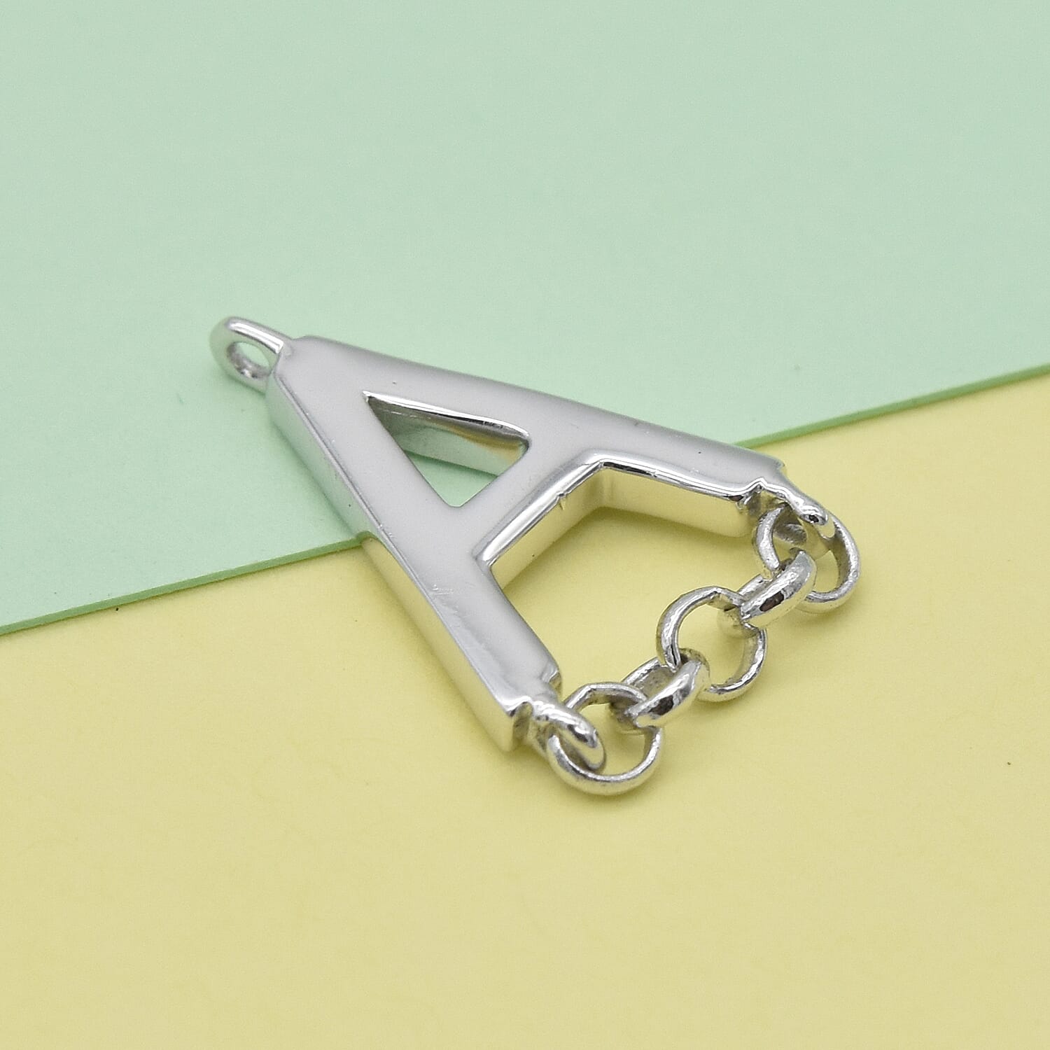 Platinum Overlay Sterling Silver Initial A Charm