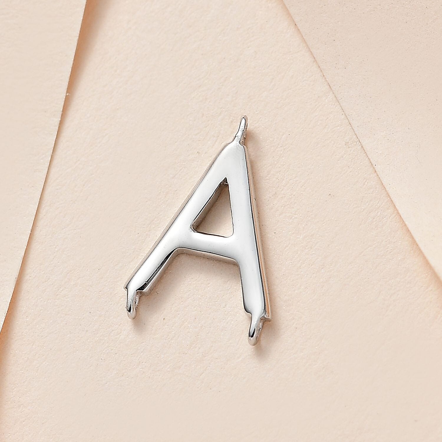 Platinum Overlay Sterling Silver Initial A Charm