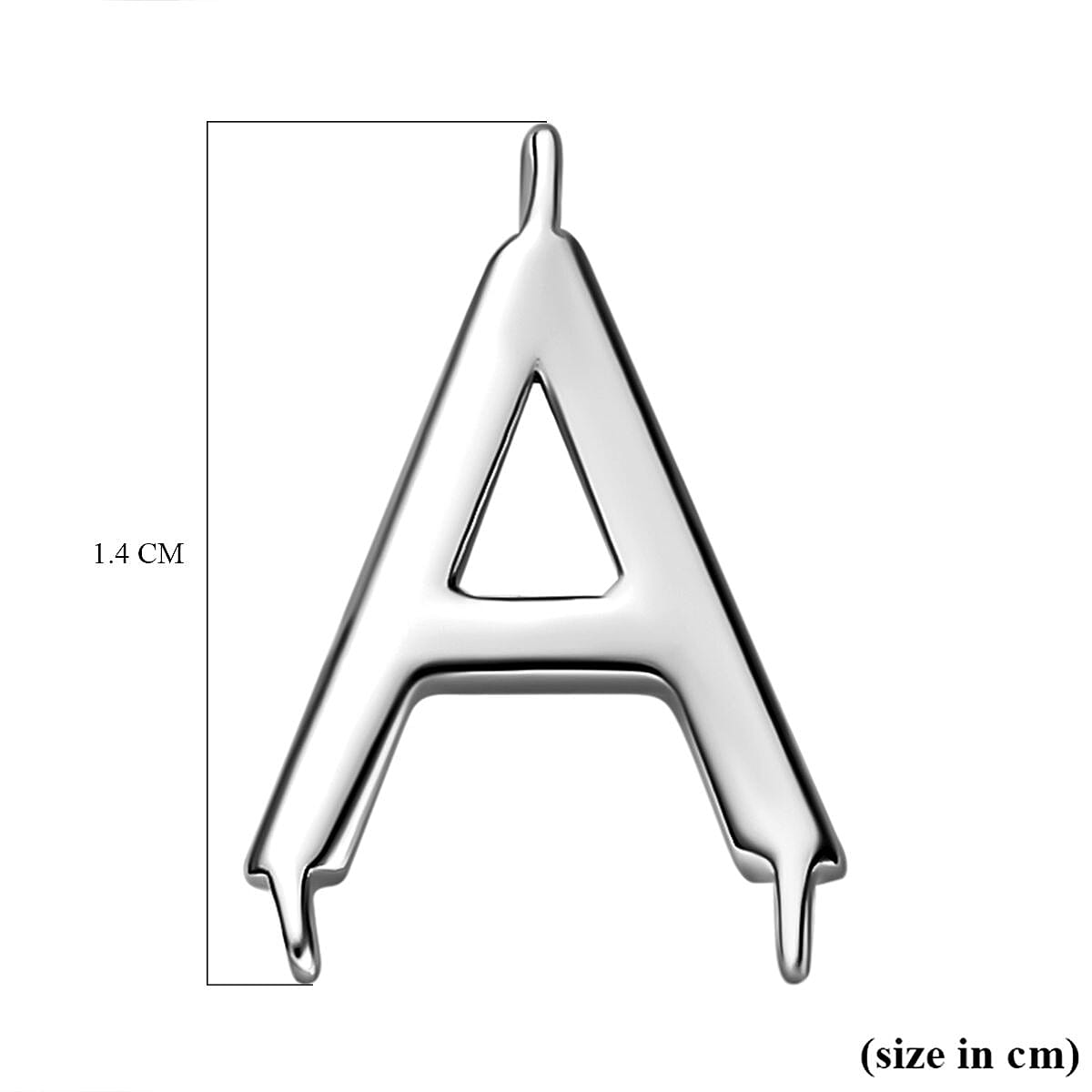 Platinum Overlay Sterling Silver Initial A Charm