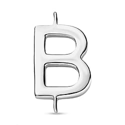 Initial R Charm in Platinum Plated Sterling Silver