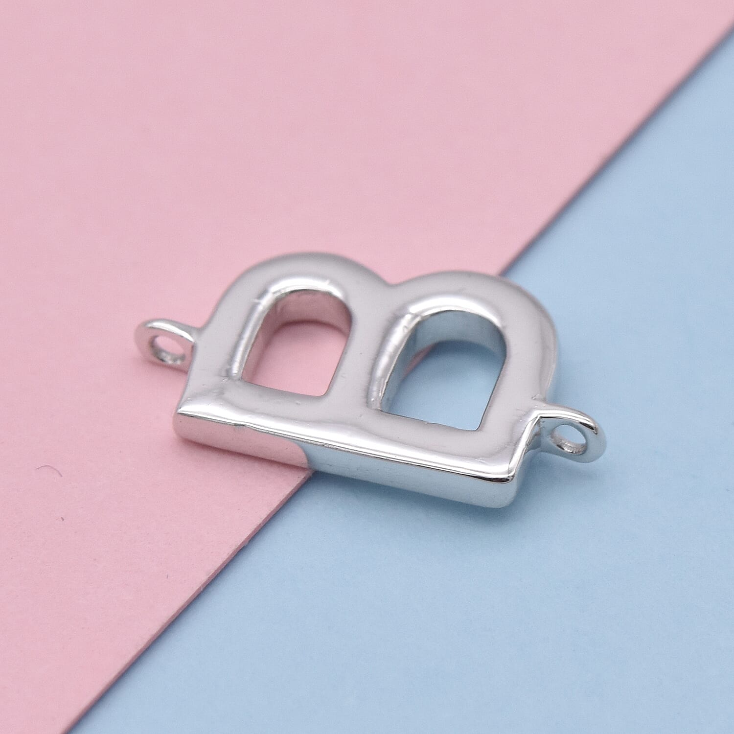 Platinum Plated Sterling Silver Initial Charm