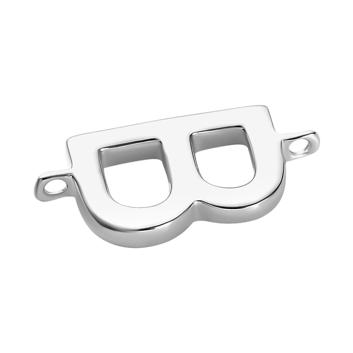 Platinum Overlay Sterling Silver Initial B Charm