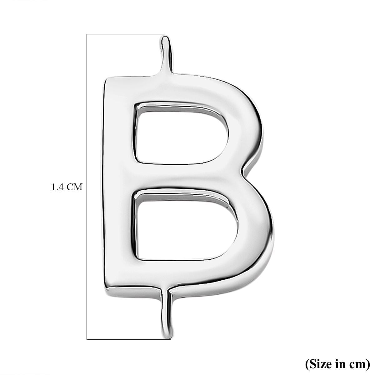 Platinum Overlay Sterling Silver Initial B Charm