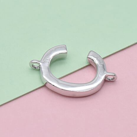Platinum Overlay Sterling Silver Initial C Charm