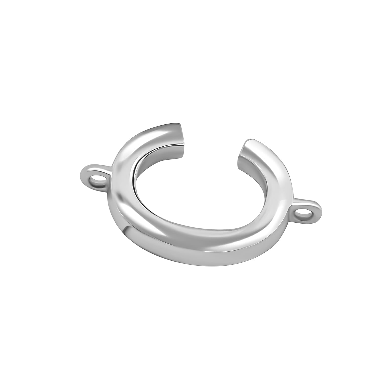 Platinum Overlay Sterling Silver Initial C Charm