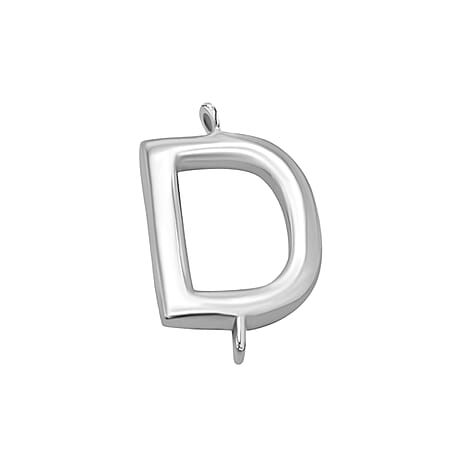 Platinum Overlay Sterling Silver Initial D Charm