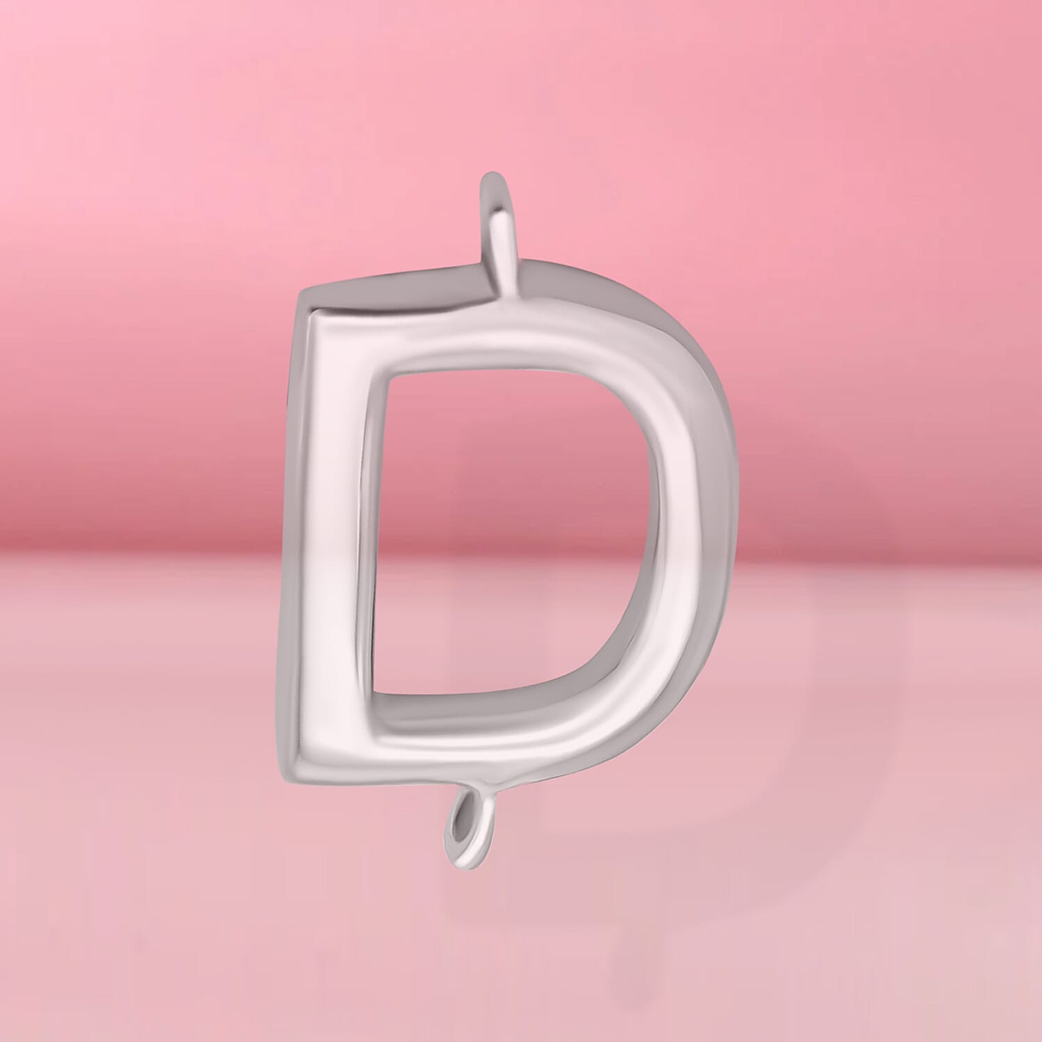Platinum Overlay Sterling Silver Initial D Charm