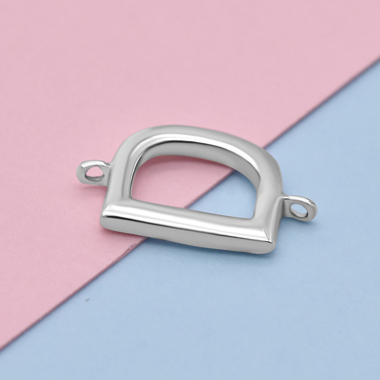 Platinum Overlay Sterling Silver Initial D Charm