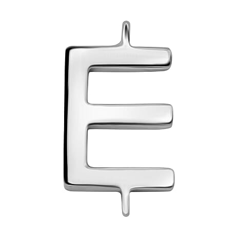 Platinum Overlay Sterling Silver Initial E Charm