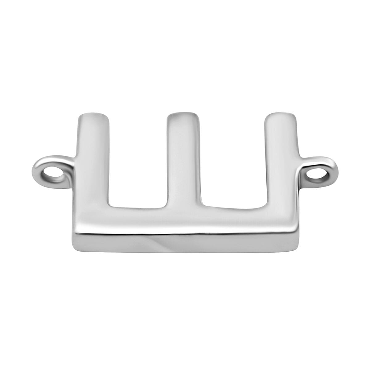 Platinum Overlay Sterling Silver Initial E Charm